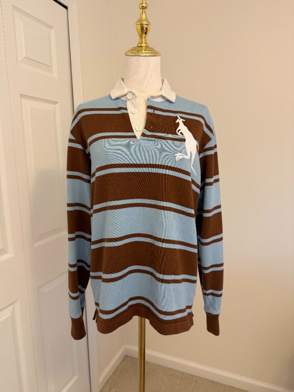 Rowing Blazers Australia 1905 Kangaroo Rugby Shirt Men's Small Brown Blue
